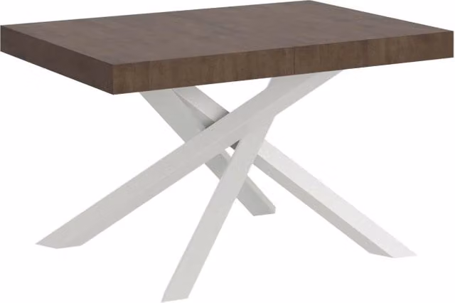 Tavolo Allungabile Moderno GIORDANOSHOP Volantis Premium L/P/H: 120-224 x 90 x 77 cm, Colore Noce e Bianco
