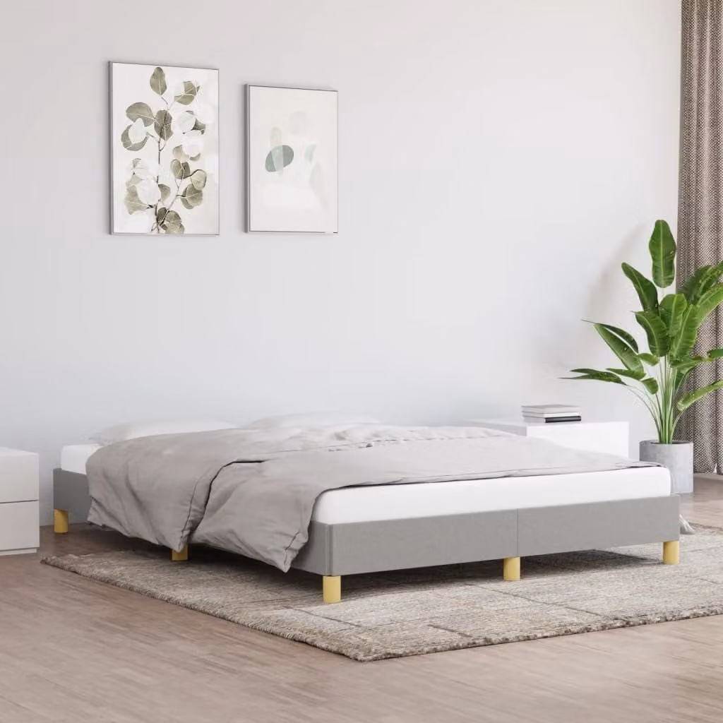 The Living Store Struttura letto grigio chiaro 140x200 cm in tessuto