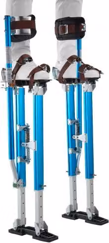 VEVOR Trampoli per Cartongesso Regolabili in Alluminio Blu, Altezza: 61,5-102,3 cm, Portata 103 kg, con Doppio Ammortizzatore a Molla e Piedini in Gomma Antiscivolo