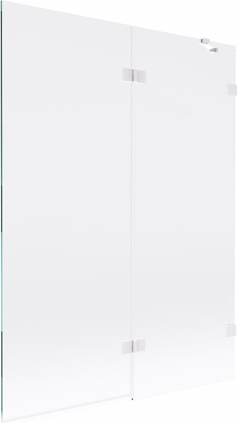 Mexen Lunar paratia da bagno a 2 ante destra 130 x 150 cm, trasparente, bianco - 897-130-100-20-00-P