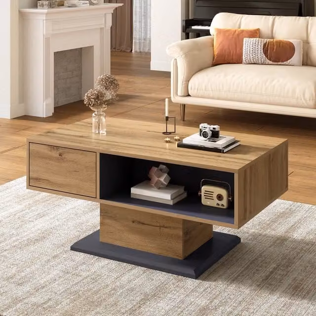 Tavolino da Caff¨¨ con Vano Contenitore e Ripiano ¨C MINIMAL ¨C Moderno, Soggiorno