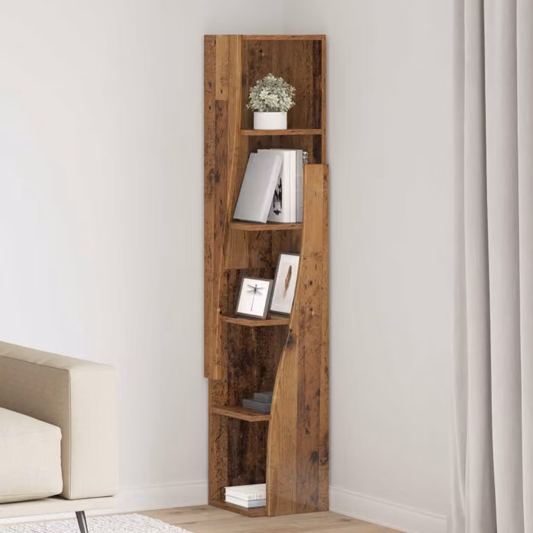 Scaffale angolare moderno vidaXL in legno marrone L: 27,5 cm, P: 27 cm, H: 140 cm