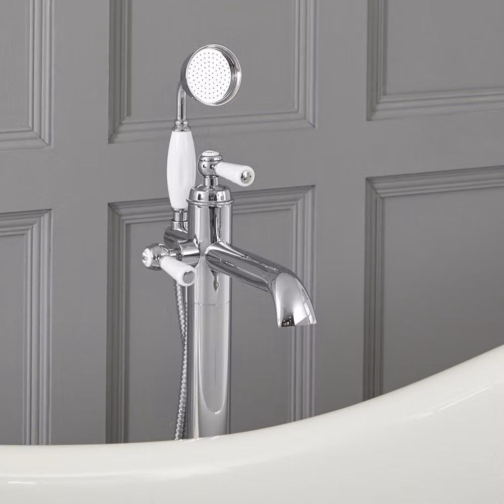 Gruppo Vasca Freestanding a Leva - Cromato e Nero