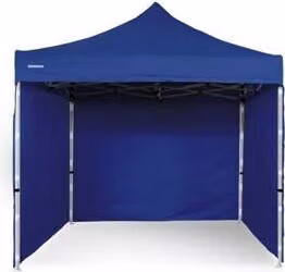 Tenda da festa a forbice 3x3 m in acciaio Standard 450 g/m² - 4 pareti laterali piene blu