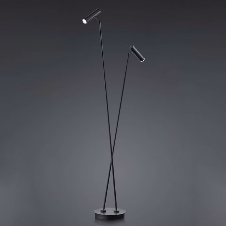 HELL Lampada da terra a LED Tom, dimmerabile, Nero, Soggiorno / Sala da pranzo, Acciaio Inox, Moderno, Lampada LED da terra