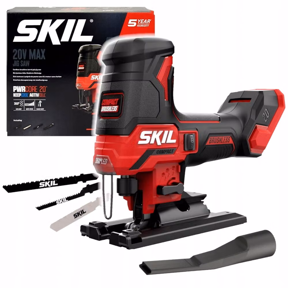 SKIL 3440 CA Akku Pendelhub Stichsäge (20V, leichter Griff, 360° LED-Leuchte)