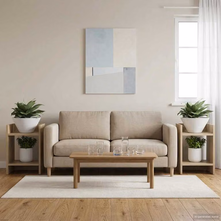 Set di 2 supporti per piante vidaXL in legno MDF color rovere, L 30 cm x P 30 cm x H 40 cm
