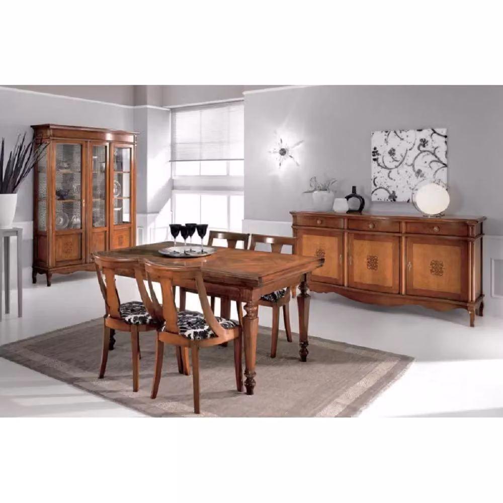 Madia credenza in legno massello con 3 porte pantografate Mobili 2G colore marrone L: 198 cm, P: 56 cm, H: 102 cm – 3