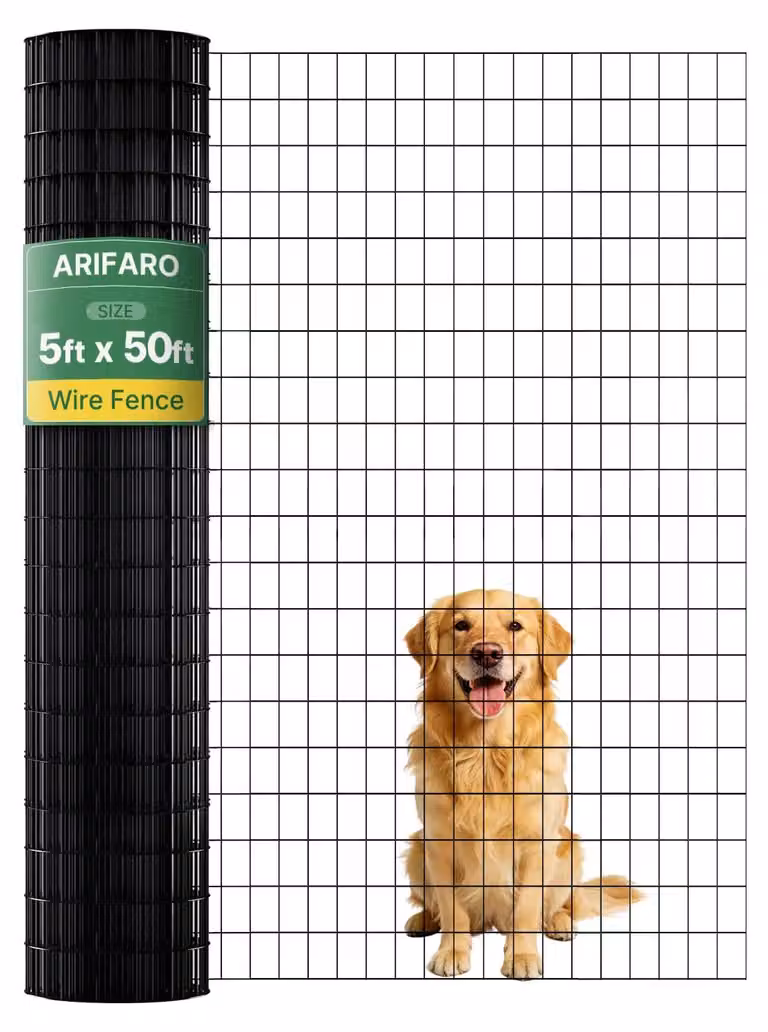 Recinzione a rete, dimensioni 1,5 m x 15,2 m, maglie da 5 x 7,5 cm, filo di 2 mm di spessore, per giardino