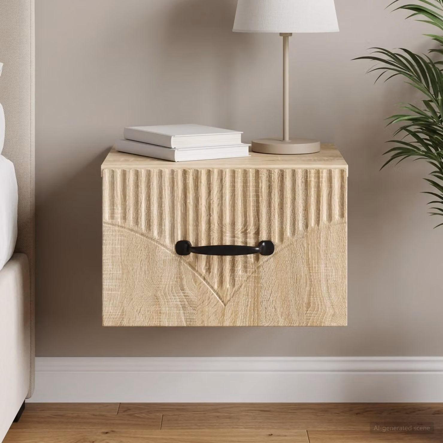 vidaXL Mobiletto da notte sospeso Rovere Sonoma L: 34,5 cm, P: 33 cm, H: 20 cm