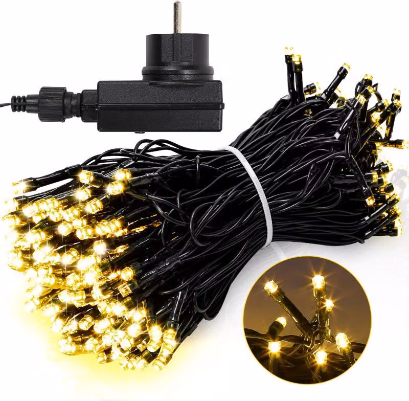 Jayseuw luci fiabesche 10m 100LED 8 modalità di luce luci fiabesche per festa Natale matrimonio decorazione, bianco caldo