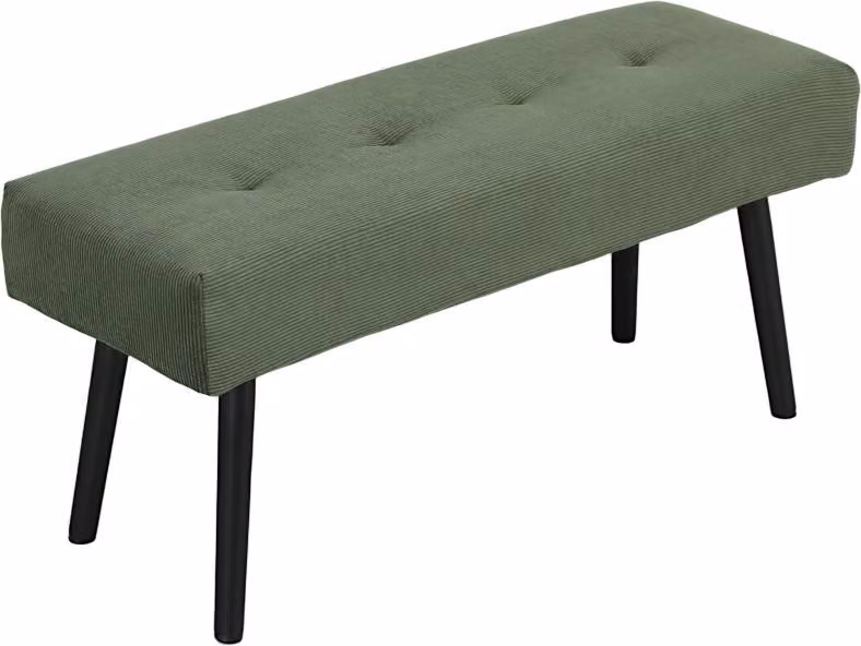 Divano imbottito Moonbite, modello "Getuftete", dimensioni 100 x 36 x 45 cm, con cuscino in corda spesso 13 cm, gambe in acciaio, capacità di carico fino a 220 kg, ideale come panca da letto o come mobiletto per scarpe nell'ingresso, realizzato in poliest