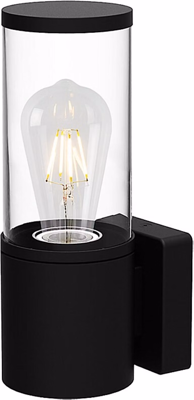 Rabalux 7502 Wellington lampada da parete per esterni, E27, alluminio, nero, moderno, IP44, 25,5 cm