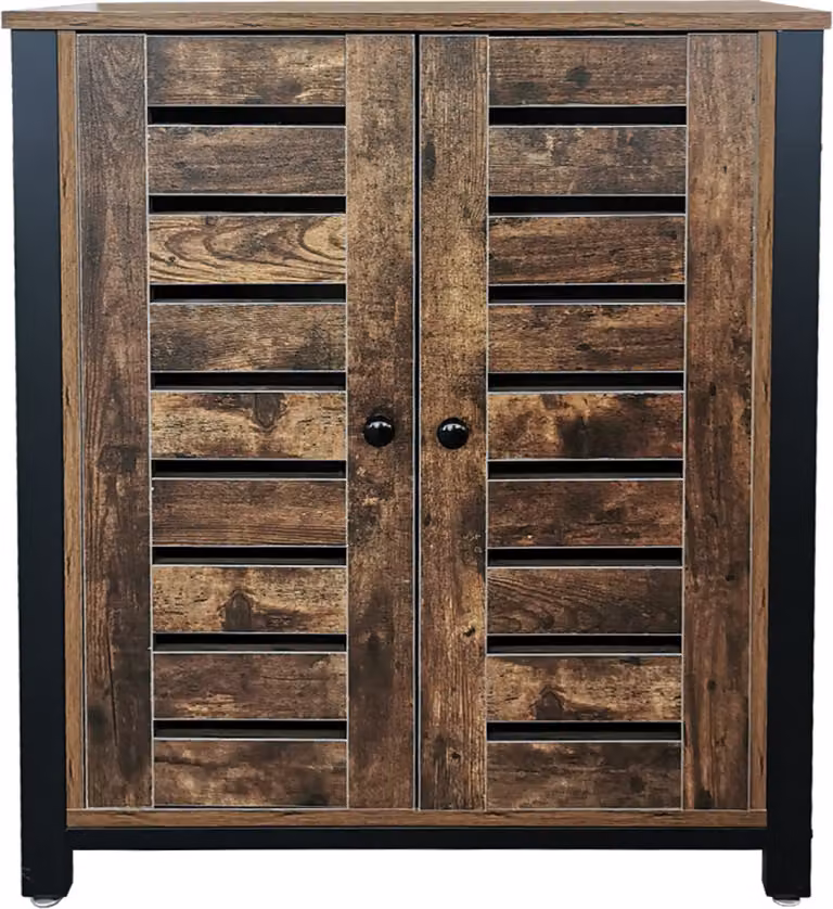 Credenza vintage in stile industriale, design grintoso - mobile da parete in metallo e legno