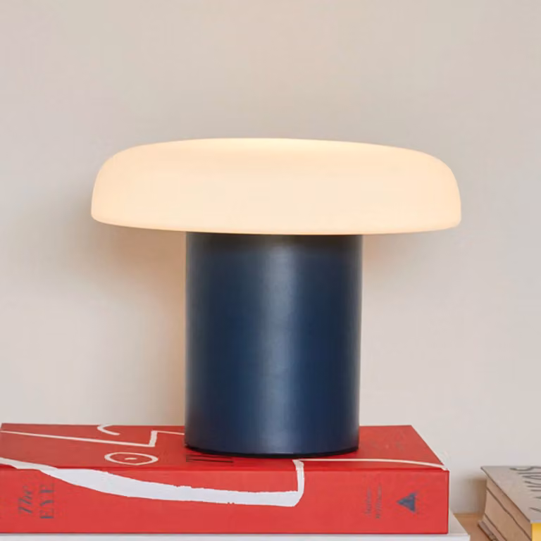 Hübsch Lampada da tavolo Ateliers, Blu, Soggiorno / Sala da pranzo, Vetro, Lampada da tavolo