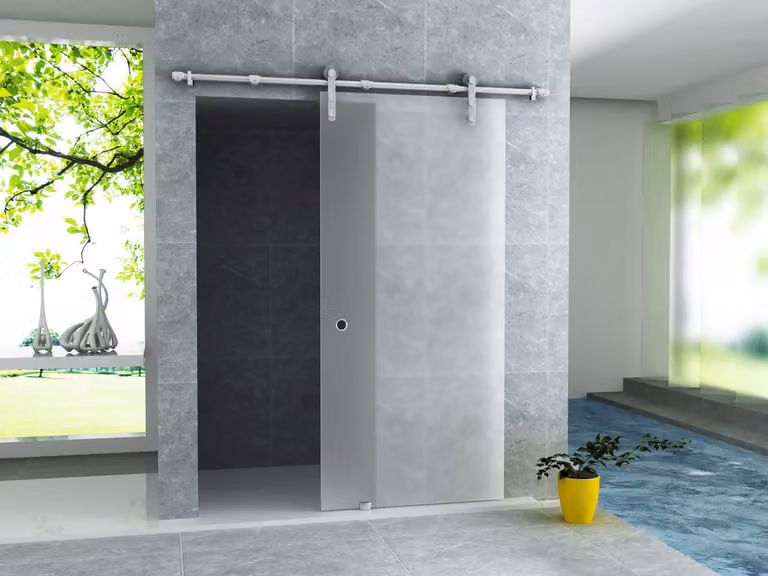 Porta scorrevole Aloni, vetro satinato, dimensioni 1025x2050