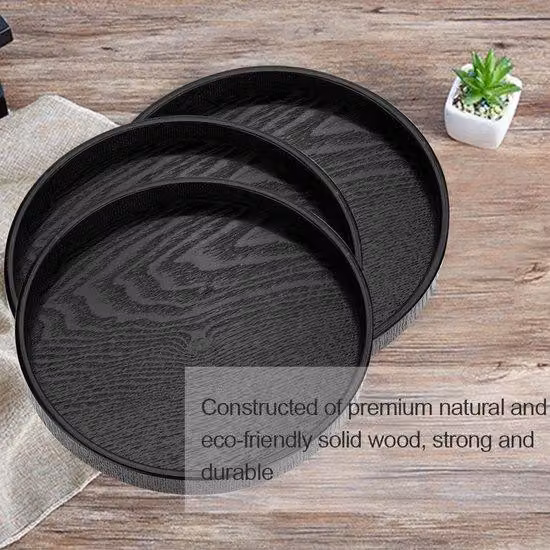 Piano del tavolo in legno naturale, 21 cm - Ideale per caffè, tè e frutta - Multifunzionale - Antiscivolo - Piano del tavolo rotondo in legno