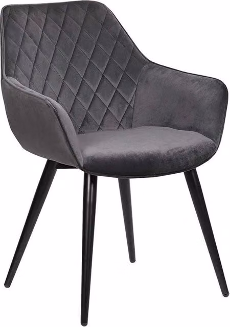 Sedile da Pranzo Ergonomico con Braccio - Sedili da Pranzo, Sedile, Sedile da Tavolo, Divano - Velluto - Grigio Scuro