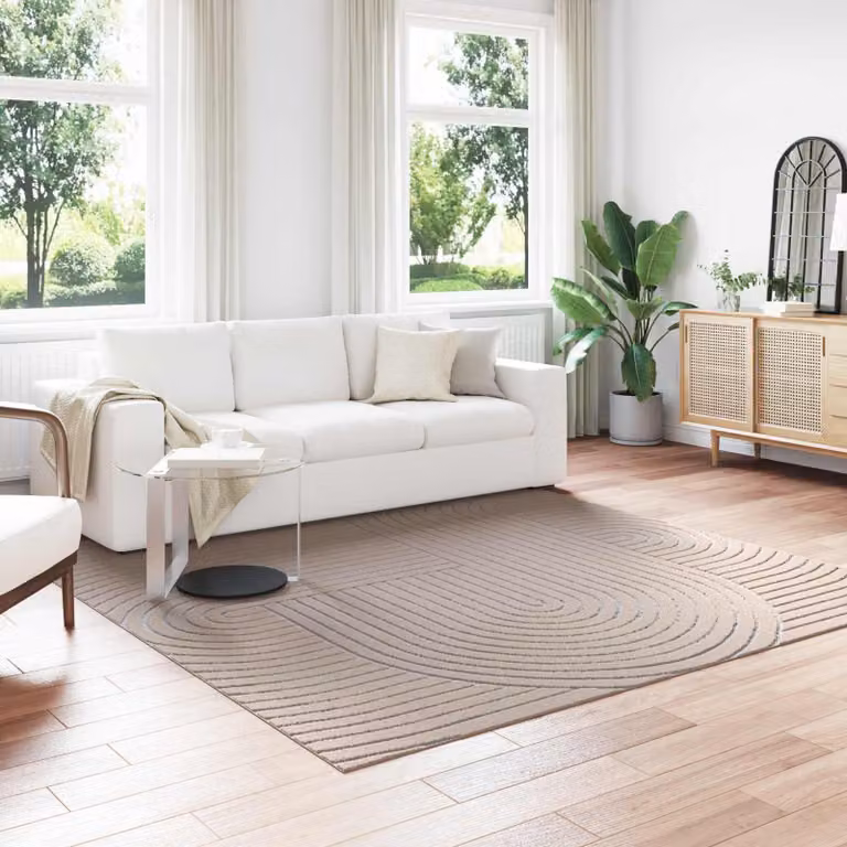 Tappeto Quadrato vidaXL PALMERAS Beige per Interno ed Esterno L/P: 240 x 240 cm