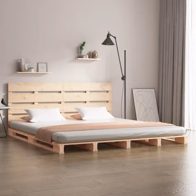 Giroletto senza Materasso-Struttura Letto 160x200 cm in Legno Massello di Pino 855321