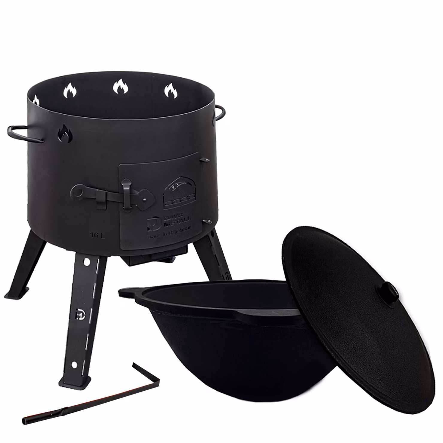 Ushak con Kazan 16 L Set Kazan in ghisa