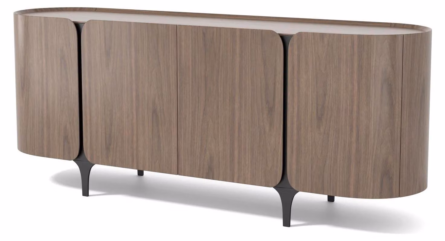 Mobile contenitore laterale FURNLUX Sileno, colore marrone e nero. Dimensioni: 200 x 85 x 50 cm. Colore principale: marrone