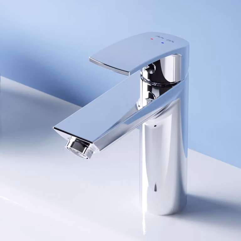 Elegante miscelatore per bagno, altezza 147 mm