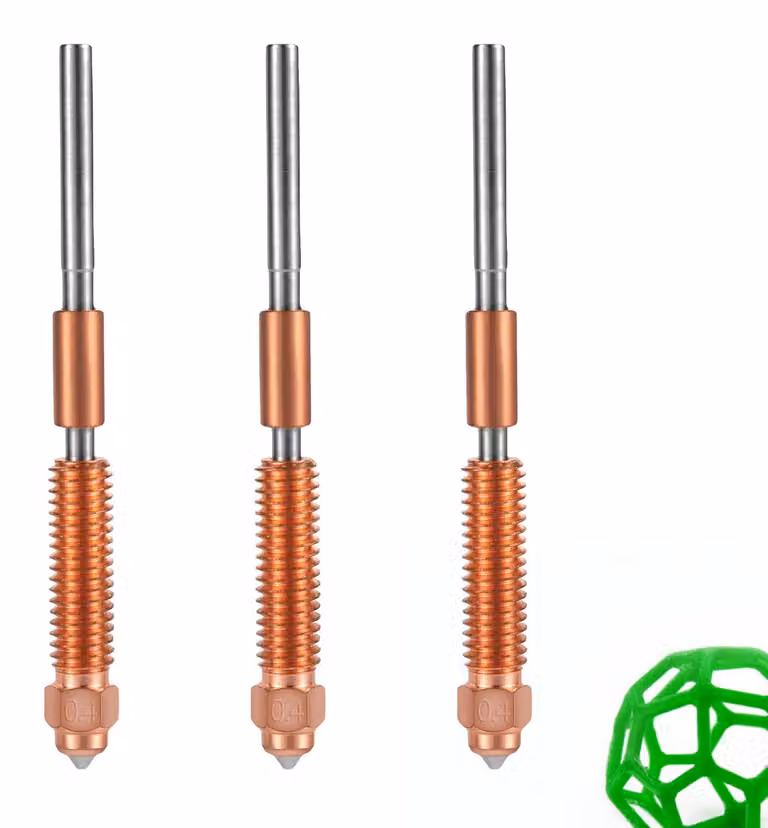 Ugello da 0,4 mm per stampante 3D, acciaio temprato, set di ricambio (3 pezzi)