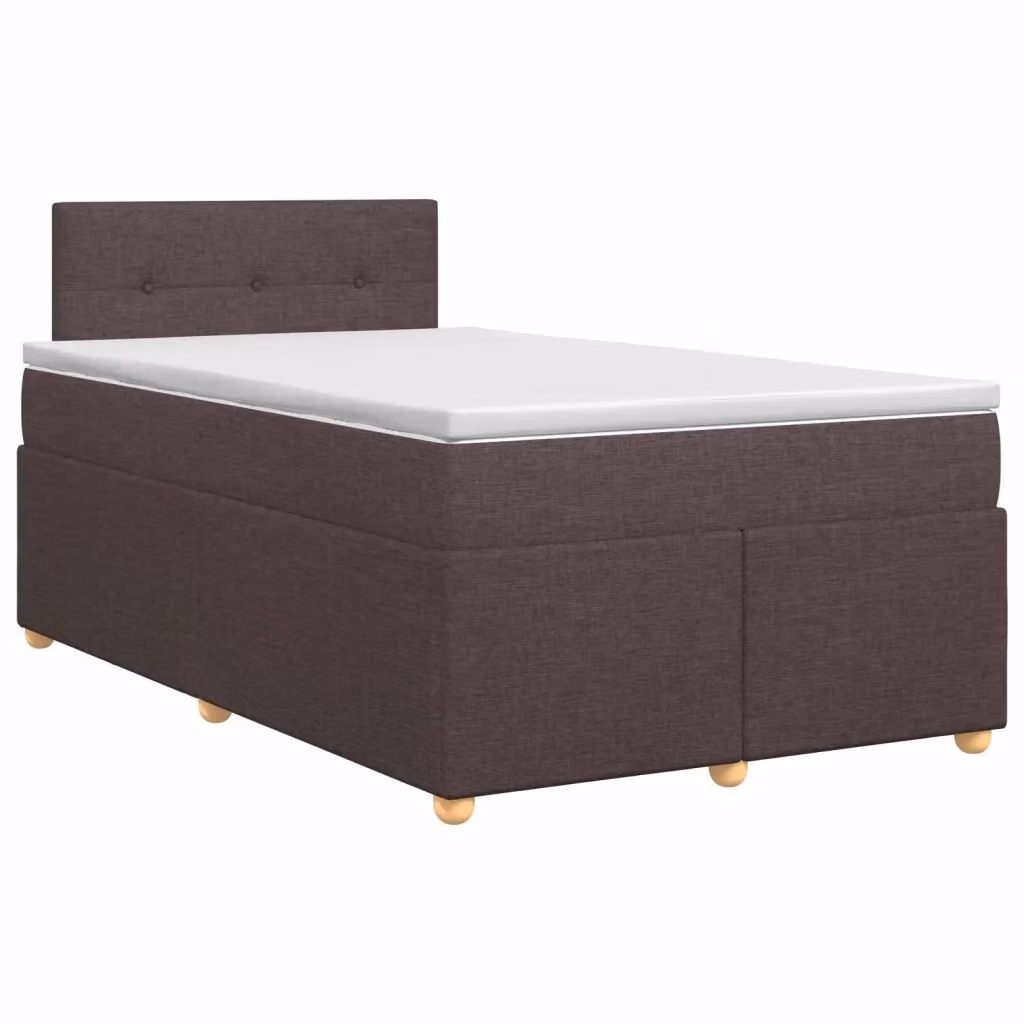 Letto box spring con materasso ibrido vidaXL in tessuto marrone e bianco L/P/H: 200 x 120 x 46 cm – 2