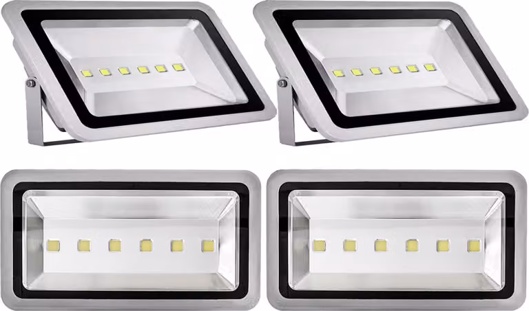 4pcs 300W LED Proiettore all'aperto, Greenmigo bianco freddo impermeabile IP65 Super illuminazione di sicurezza luminosa per giardino, cortile, magazzino, piazza, cartellone pubblicitario