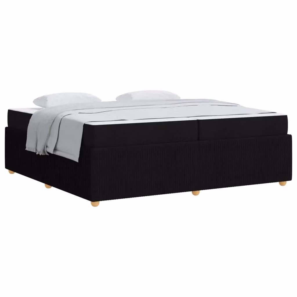 Struttura del letto imbottita vidaXL in tessuto nero 200 x 200 cm – 2