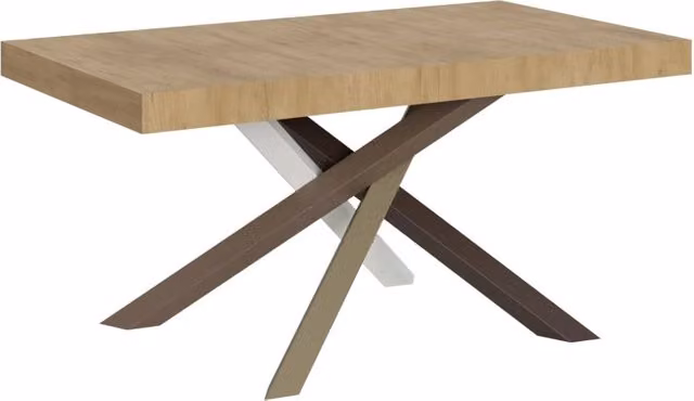 Tavolo da pranzo allungabile Volantis GIORDANOSHOP in legno di quercia colore marrone, L/P/H: 160-420 x 90 x 77 cm – 1