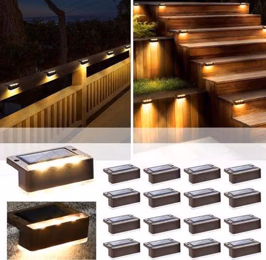 Illuminazione solare a picchetto, confezione da 16 pezzi, resistente all'acqua, adatta per esterni, ingressi, terrazze, giardini, alimentata a energia solare, illuminazione sostenibile
