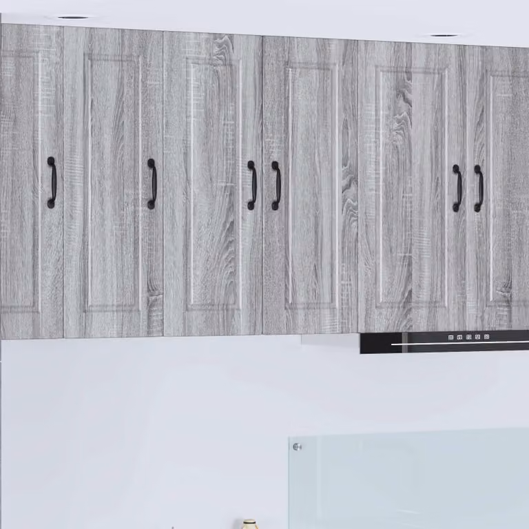 Armadietto a muro moderno vidaXL PORTO Grigio Sonoma con ante a battente, L/P/H: 30 x 31 x 80 cm