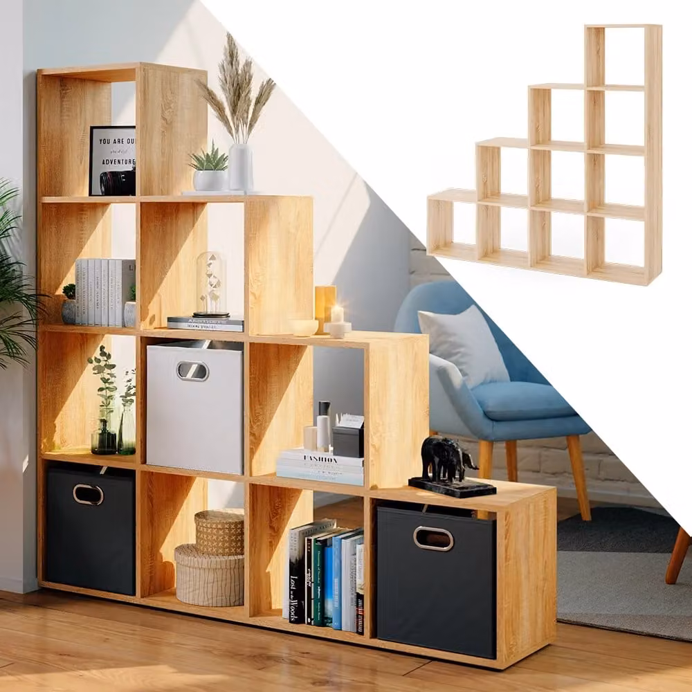 Scaffale a scala Sonoma Vicco in MDF, disponibile in beige o bianco, L 140 cm x H 142,5 cm – 2