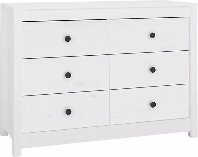 Armadietto Bianco 100x40x72 cm in Legno Massello di Pino CFW8924913