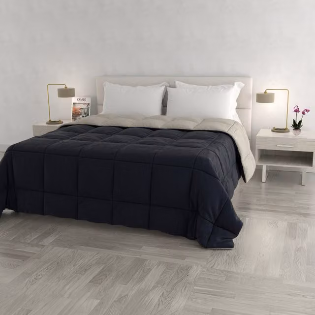 Trapunta matrimoniale double face blu grigio Datex
