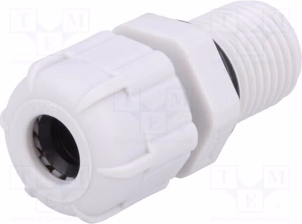 5 raccordi per cavi con filettatura allungata, grigi, modello BM4007L, passo PG7, grado di protezione IP68