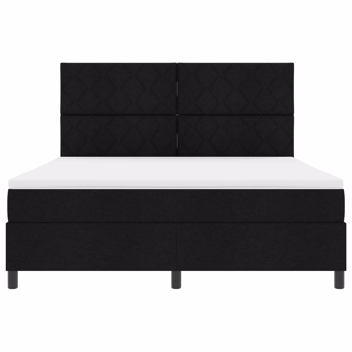 Letto a molle moderno vidaXL in tessuto nero con strisce LED e porte di ricarica USB, L/P: 180 x 200 cm