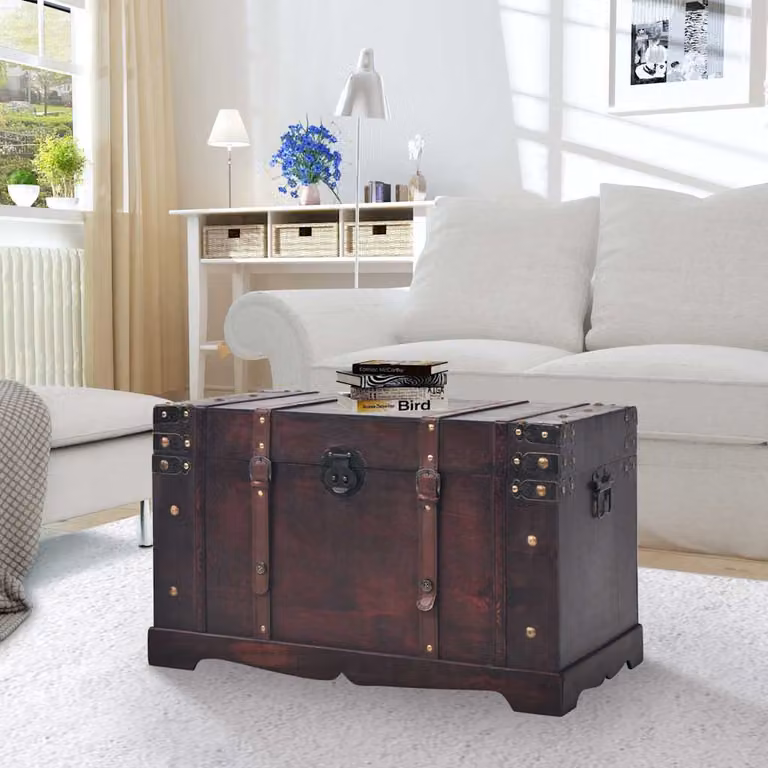 vidaXL Baule Vintage in Legno Marrone con Stile Antico L 66 cm x P 38 cm x H 40 cm