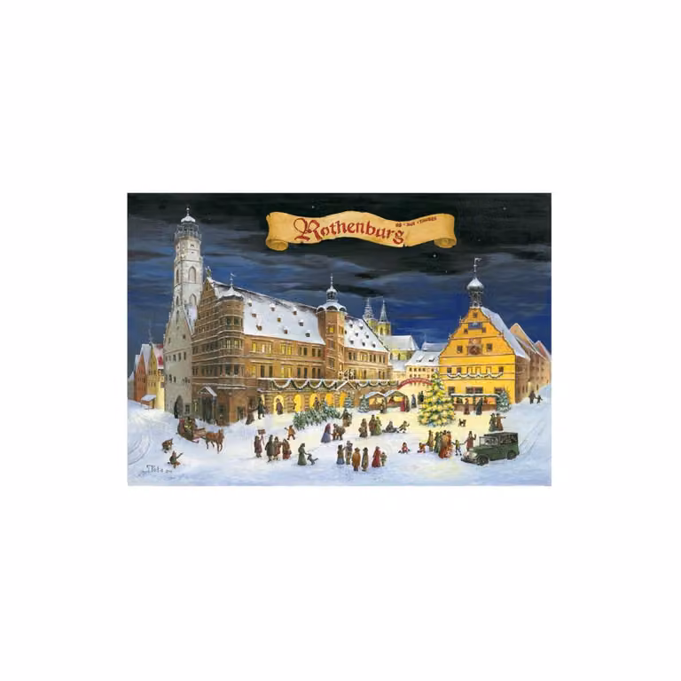 Calendario dell'Avvento nostalgico Rothenburg ob der Tauber 38x26 cm