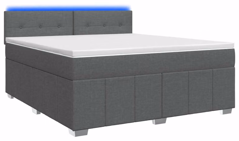 Letto a molle con materasso grigio scuro 140 x 200 cm in tessuto