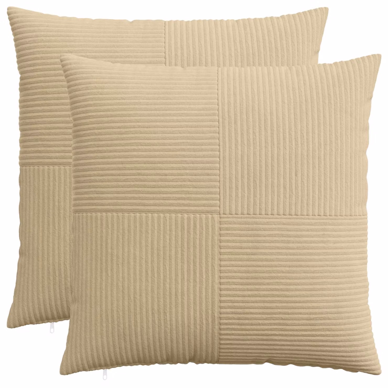 Set di 2 federe vidaXL ALMELO in velluto a coste, Grigio Verde, 70 x 70 cm
