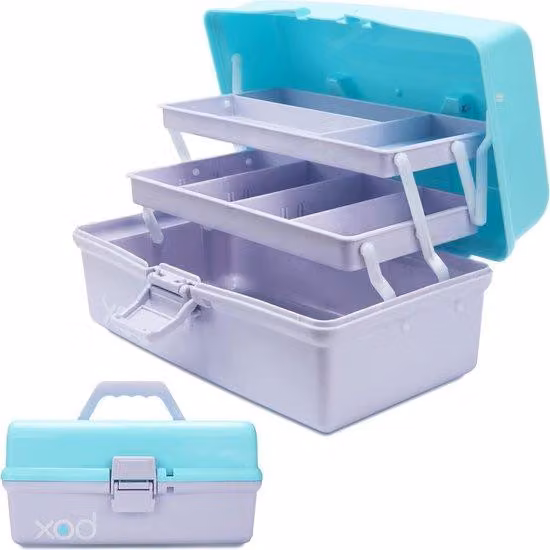 Scatola organizer multifunzionale in plastica da 305 cm - blu e viola