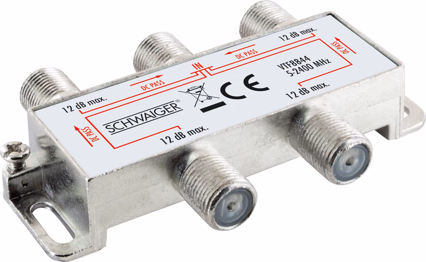 Schwaiger VTF8844241 Schwaiger Breitband-Verteiler 4-fach 9db
