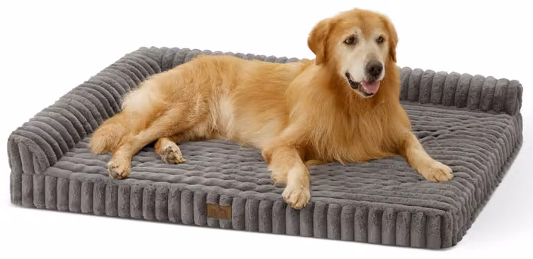 Cuccia ortopedica per cani, grande - 122x89 cm - Poliestere - Grigia - Letto portatile per cani