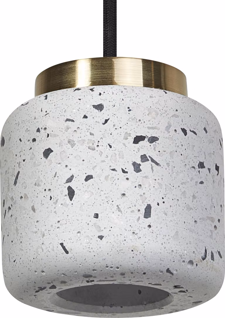 OSRAM Decor Terrazzo lampada a sospensione decorativa con globo in terrazzo, 100 mm, con base a innesto GU10, bianco