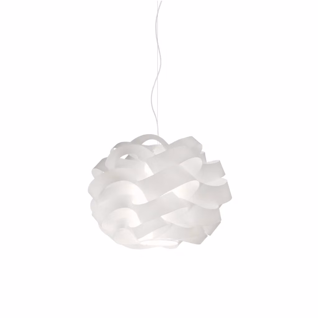 Lampada a sospensione moderna Cloud Linea Zero Polilux Bianco e Metallo Cromo con attacco E27 – 2