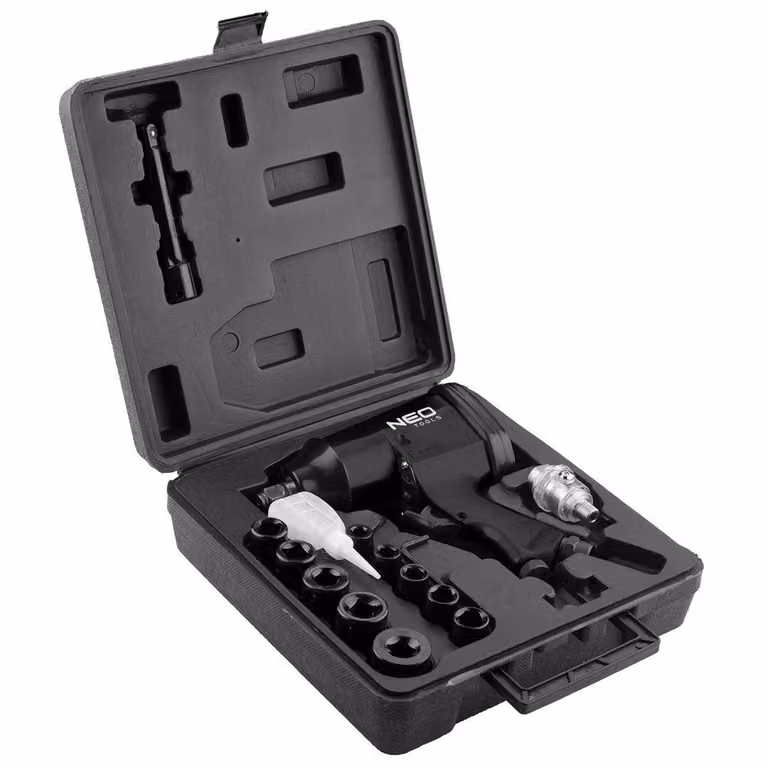 NEO TOOLS Chiave a impulsi pneumatica, 1/2", 320 Nm, set di chiavi a bussola