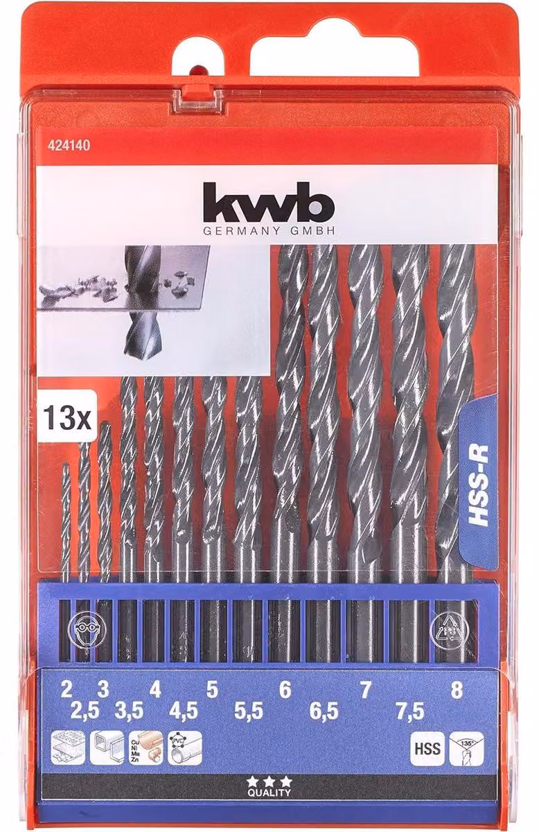 KWB Einhell 49424140 Set di 13 punte HSS-R in ferro-plastica
